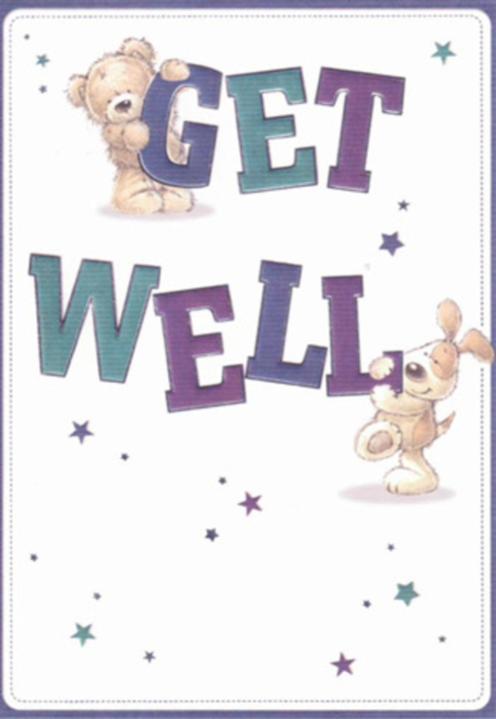This get well card, beautifully resonant with the nurturing spirit of Swiss Cottage, is a joyful expression of encouragement. Two playful friends-a tender bear and a floppy-eared pup-radiate gentle affection as they cradle oversized letters spelling out 'Get Well,' each letter shaded deep purple and teal in a palette echoing the florists' finest iris and hydrangea stems from our St John's Wood neighbours. Playful stars swirl across the soft cream background, mimicking the feeling of sending wishes wafting through the quiet corners of Belsize Park on a sunny afternoon. Every stroke of fur on the bear and velvety ear of the puppy feels tangible and real, as if one could reach out and feel their plush comfort-much like the experience of unwrapping a comforting bouquet freshly delivered to your Swiss Cottage doorstep. The lightness of the composition, the lively energy of the animals, and the confident, joyful typography combine to create a sense of hope that gently lifts the heart. Perfect for anyone needing encouragement, this card's playful sincerity and soothing design offer heartfelt support, watercoloured with the same devotion we bring to every Swiss Cottage arrangement.